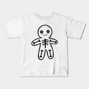 Spooky Christmas Skeleton Gingerman Cookie Kids T-Shirt